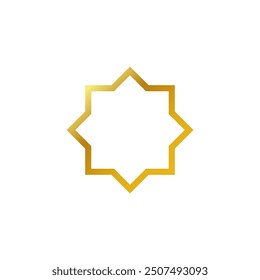 Gold Islamic frames oriental style objects arabic shapes windows and arches traditional ornamental