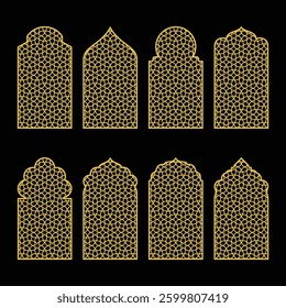 gold islamic geometric ornament window