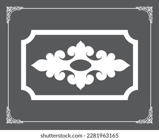 Gold Islamic oriental ceiling and wall pattern on anthracite background. Arabic ornamental motifs 208. Patterns, backgrounds and wallpapers for your design. Suitable for laser cutting