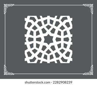 Goldene islamische orientalische Decke und Wandmuster auf anthrazistischem Hintergrund. Arabische Ziermotive 179. Muster, Hintergründe und Hintergrundbilder für Ihr Design. Geeignet für Laserschneiden