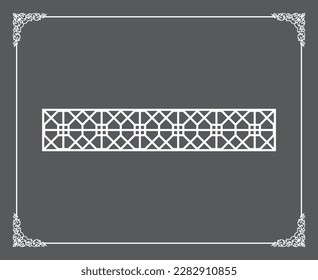 Gold Islamic oriental ceiling and wall pattern on anthracite background. Arabic ornamental motifs 183. Patterns, backgrounds and wallpapers for your design. Suitable for laser cutting