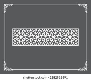 Gold Islamic oriental ceiling and wall pattern on anthracite background. Arabic ornamental motifs 167. Patterns, backgrounds and wallpapers for your design. Suitable for laser cutting.
