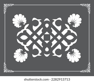 Goldene islamische orientalische Decke und Wandmuster auf anthrazistischem Hintergrund. Arabische Ziermotive 153. Muster, Hintergründe und Hintergrundbilder für Ihr Design. Geeignet für das Laserschneiden.