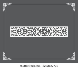Gold Islamic oriental ceiling and wall pattern on anthracite background. Arabic ornamental motifs 27. Patterns, backgrounds and wallpapers for your design. Suitable for laser cutting.