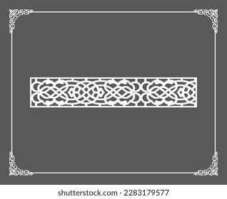 Gold Islamic oriental ceiling and wall pattern on anthracite background. Arabic ornamental motifs 126. Patterns, backgrounds and wallpapers for your design. Suitable for laser cutting.