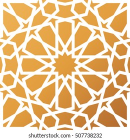 Gold islamic pattern background . Vector illustration  . Round Mandala