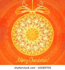 Gold isolated Christmas ball - vector