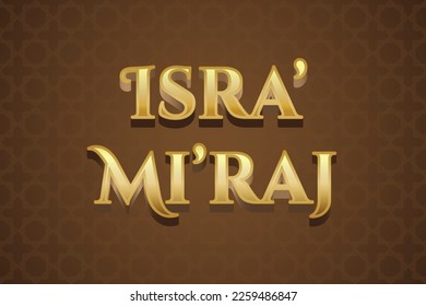 Gold Isra Miraj editable text effect template