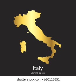 Gold Italy map vector