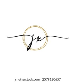 Gold J X Initial Script Letter Beauty Logo Template