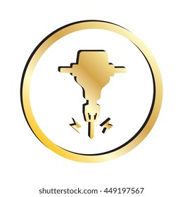 Gold Jackhammer Icon