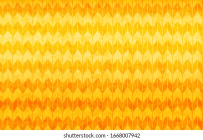 Papel japonés dorado y patrón japonés: Flecha kasuri