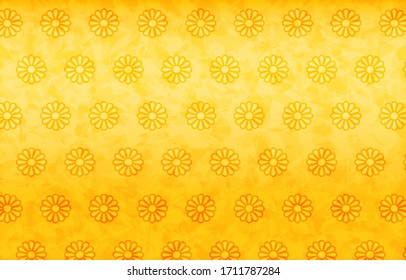 Gold Japanese paper and Japanese pattern: chrysanthemum