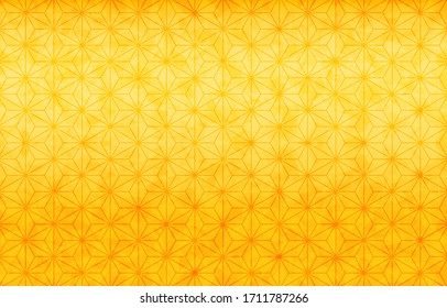 Gold Japanese paper and Japanese pattern: hemp leaf