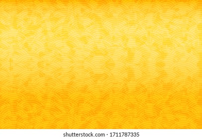 Gold Japanese paper and Japanese pattern: shark komon