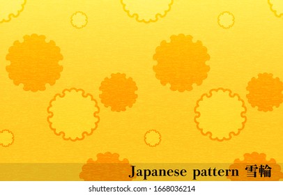 Gold Japanese paper and Japanese pattern: snow ring, transration: snow ring