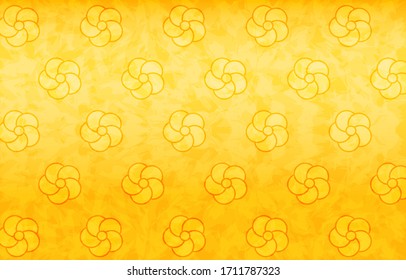 Gold Japanese paper and Japanese pattern: Twisted plum