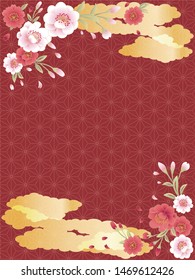 gold Japanese pattern background material vertical