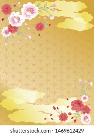 gold Japanese pattern background material vertical
