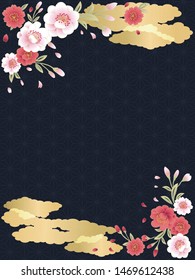 gold Japanese pattern background material vertical