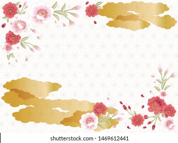 gold Japanese pattern background material vertical