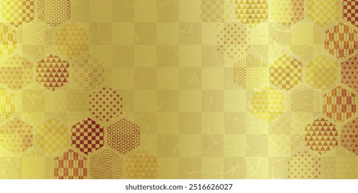 Gold Japanese Pattern Nengajo Background