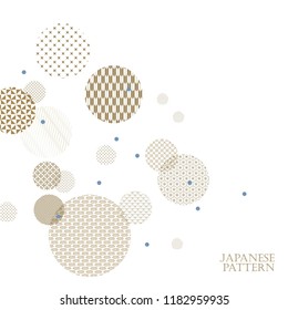 Gold Japanese pattern vector. Geometric template background.