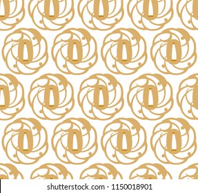 Gold Japanese pattern vector. Icons and symbol background. Wrapping paper. 