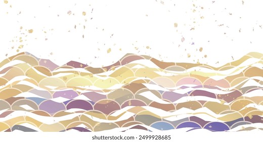 Gold Japanese Pattern Wave Background
