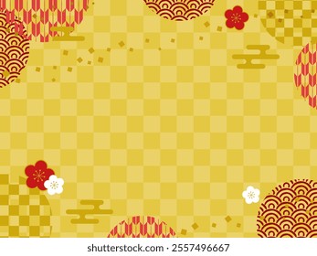 Gold Japanese style background_vector illustration 