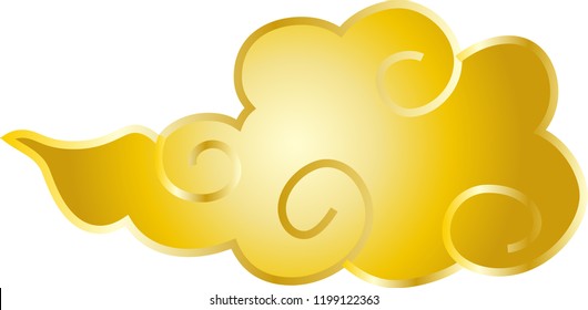 Gold Japanese style cloud