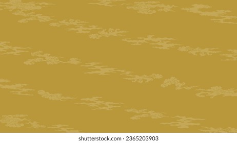 Gold Japanese style tsunaru cloud design background. Vector data that is easy to edit.