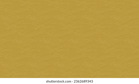 Fondo de diseño del patrón de onda de estilo japonés dorado. Datos vectoriales fáciles de editar.