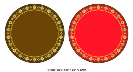 Gold Jasmine circle frame