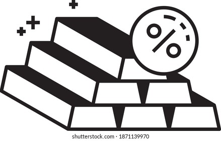 Gold jewellery Tax Concept Capitation Vector Glyph Icon Design, Compulsory Financial charges and Taxation Symbol on White Background, Levy Sign