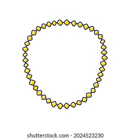 Gold jewelry necklace chain isolated cartoon vector