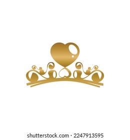 Gold jewelry tiara element clipart