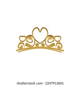 Gold jewelry tiara element isolated