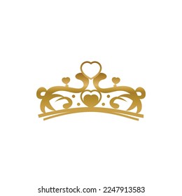 Goldener Schmuck-Tiara-Element, Vektorgrafik