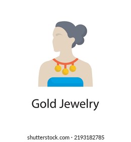 Gold Jewelry vector flat Icon Design illustration. Miscellaneous Symbol on White background EPS 10 File