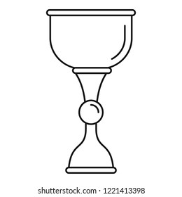 Gold jewish cup icon. Outline gold jewish cup vector icon for web design isolated on white background
