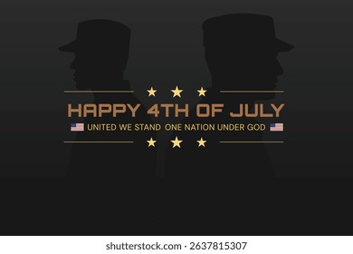 Gold July 4th Poster with National Motto