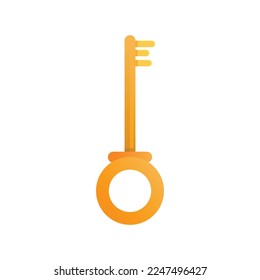 Gold key icon cartoon vector. Casino machine.