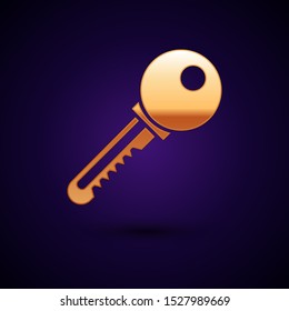 Gold Key icon isolated on dark blue background. Vector Illustration Gold Key icon isolated on dark blue background. Vector Illustration