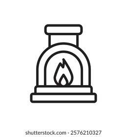 Gold Kiln Outline Icon Vector Illustration