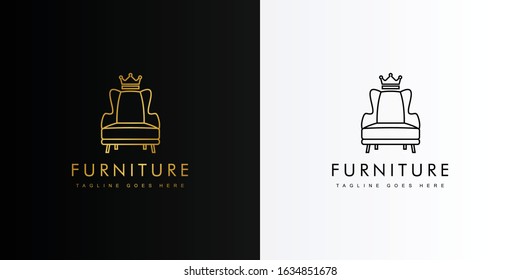 Gold King Chair Furniture Logo Modern Stock Vector (Royalty Free ...