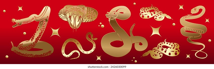 Gold King Cobra Logo Design Vector illustration template