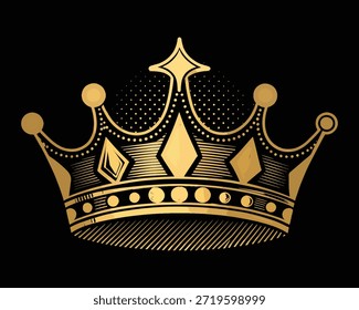 Vector de la Corona del Rey de Oro – Ícono de la Autoridad Real