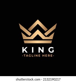 Gold king elegant logo icon template