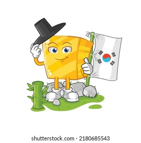 the gold korean character. cartoon mascot vector